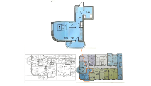 Квартира 31,5 м², 1-комнатная - изображение 2