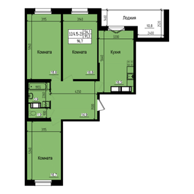Квартира 96,7 м², 3-комнатная - изображение 1