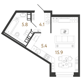 31,2 м², квартира-студия 11 815 727 ₽ - изображение 69