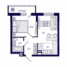 Квартира 42 м², 2-комнатная - изображение 2