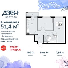 Квартира 51,4 м², 2-комнатная - изображение 3