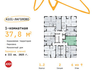 36,8 м², 1-комнатная квартира 5 546 750 ₽ - изображение 14