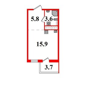 Квартира 26 м², студия - изображение 1