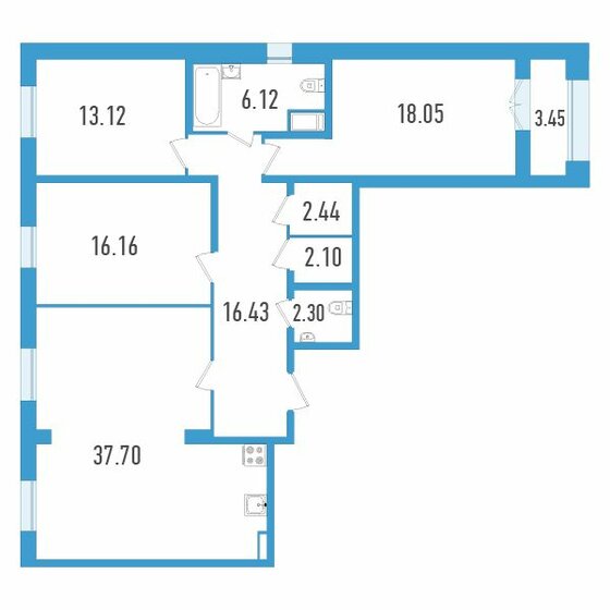 116,2 м², 3-комнатная квартира 29 037 500 ₽ - изображение 1