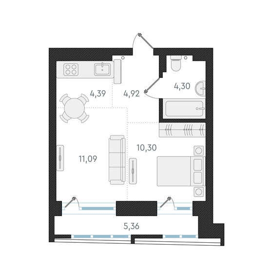 35 м², 2-комнатная квартира 8 750 000 ₽ - изображение 1