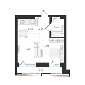 31 м², квартира-студия 5 500 000 ₽ - изображение 80