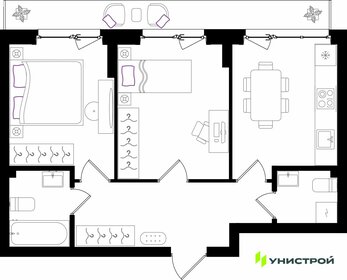 Квартира 51,6 м², 2-комнатная - изображение 1