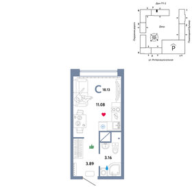 15 м², квартира-студия 2 500 000 ₽ - изображение 80