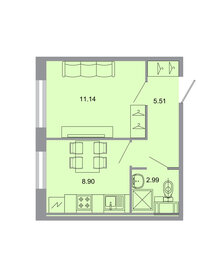 19,7 м², 1-комнатная квартира 3 599 999 ₽ - изображение 74