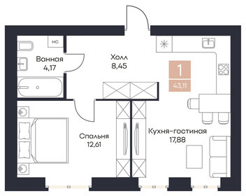43,6 м², 1-комнатная квартира 5 228 400 ₽ - изображение 6
