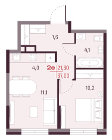 Квартира 37 м², 2-комнатная - изображение 1