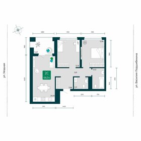 Квартира 68,3 м², 2-комнатная - изображение 1