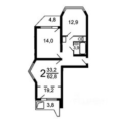 Квартира 60 м², 2-комнатная - изображение 1