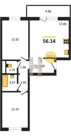 Квартира 56 м², 2-комнатная - изображение 2