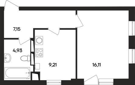 Квартира 37,4 м², 1-комнатная - изображение 1