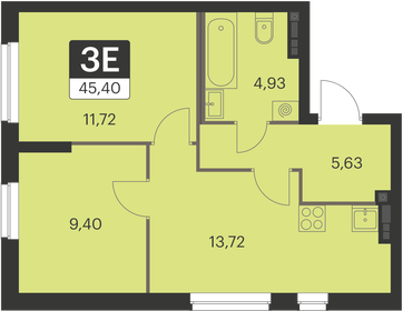 Квартира 45,4 м², 2-комнатная - изображение 1