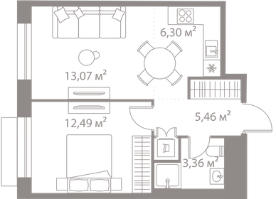 42,9 м², 2-комнатная квартира 16 200 000 ₽ - изображение 83