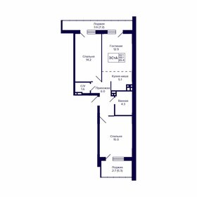 Квартира 65,4 м², 3-комнатная - изображение 1