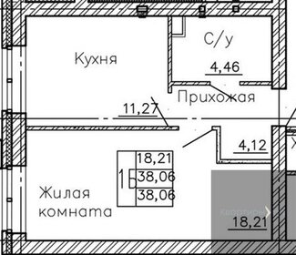 Квартира 38,1 м², 1-комнатная - изображение 1