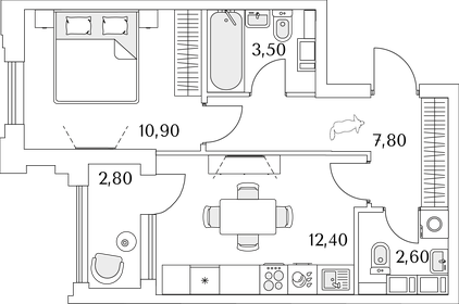 38,6 м², 1-комнатная квартира 9 454 430 ₽ - изображение 26