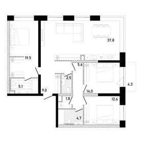 121,1 м², 3-комнатная квартира 84 770 000 ₽ - изображение 72