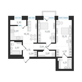 60,9 м², 3-комнатная квартира 7 100 000 ₽ - изображение 134