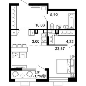 46 м², 1-комнатная квартира 8 700 000 ₽ - изображение 26