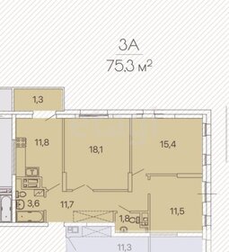 Квартира 75,3 м², 3-комнатная - изображение 1