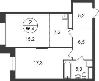 54,5 м², 2-комнатная квартира 12 702 574 ₽ - изображение 26