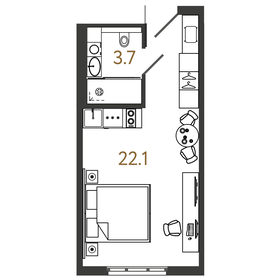 25,5 м², апартаменты-студия 9 450 000 ₽ - изображение 31