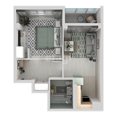 Квартира 44,4 м², 1-комнатная - изображение 3