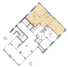 Квартира 66 м², 2-комнатная - изображение 2