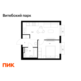Квартира 35,8 м², 1-комнатная - изображение 1