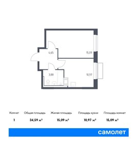 Квартира 34,6 м², 1-комнатная - изображение 1