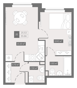 35,1 м², 1-комнатная квартира 8 950 263 ₽ - изображение 134