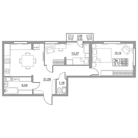 80,8 м², 3-комнатная квартира 8 750 000 ₽ - изображение 53