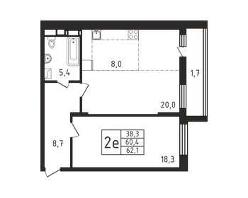 62,3 м², 1-комнатная квартира 9 111 375 ₽ - изображение 7