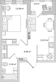 34,3 м², 1-комнатная квартира 5 391 566 ₽ - изображение 76