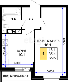 36,6 м², 1-комнатная квартира 3 420 000 ₽ - изображение 41