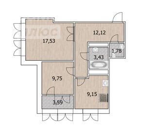 Квартира 56,8 м², 2-комнатная - изображение 1