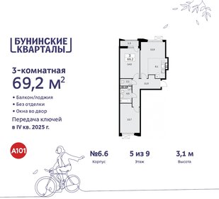 69,6 м², 3-комнатная квартира 14 374 285 ₽ - изображение 30