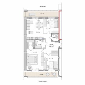 Квартира 129,1 м², 4-комнатная - изображение 1