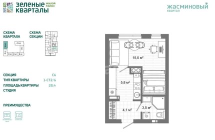 Квартира 30 м², студия - изображение 1