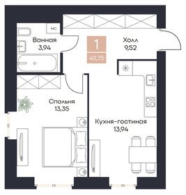 Квартира 40,8 м², 1-комнатная - изображение 1