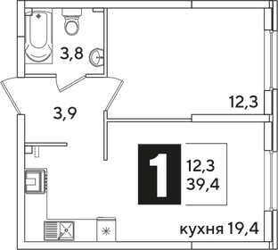 39 м², 1-комнатная квартира 7 339 800 ₽ - изображение 17