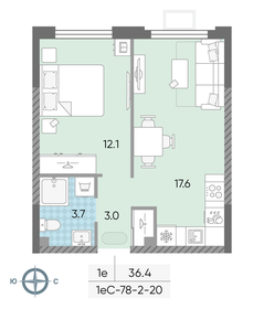 37,1 м², 2-комнатная квартира 8 749 999 ₽ - изображение 64