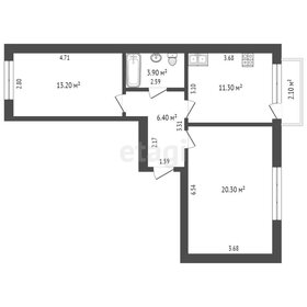 Квартира 56,6 м², 2-комнатная - изображение 1