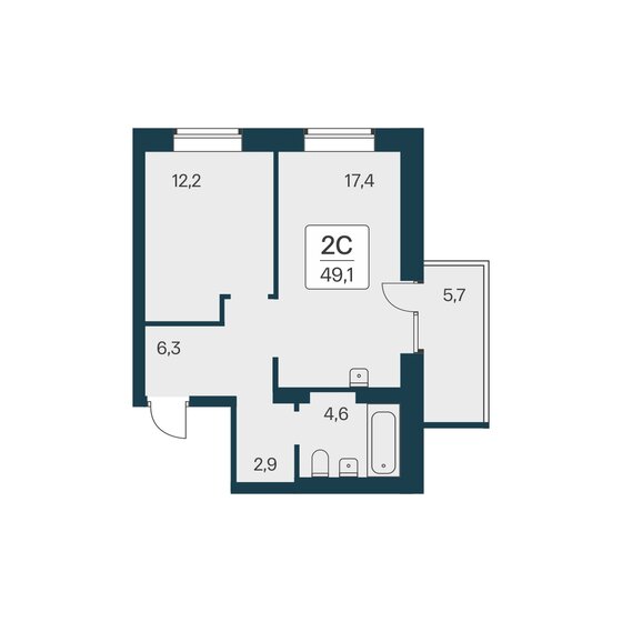49,1 м², 2-комнатная квартира 8 900 000 ₽ - изображение 34