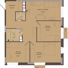 Квартира 74,4 м², 3-комнатная - изображение 2