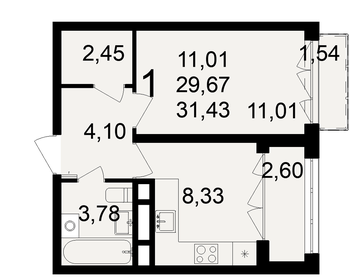 27,5 м², 1-комнатная квартира 3 400 000 ₽ - изображение 61